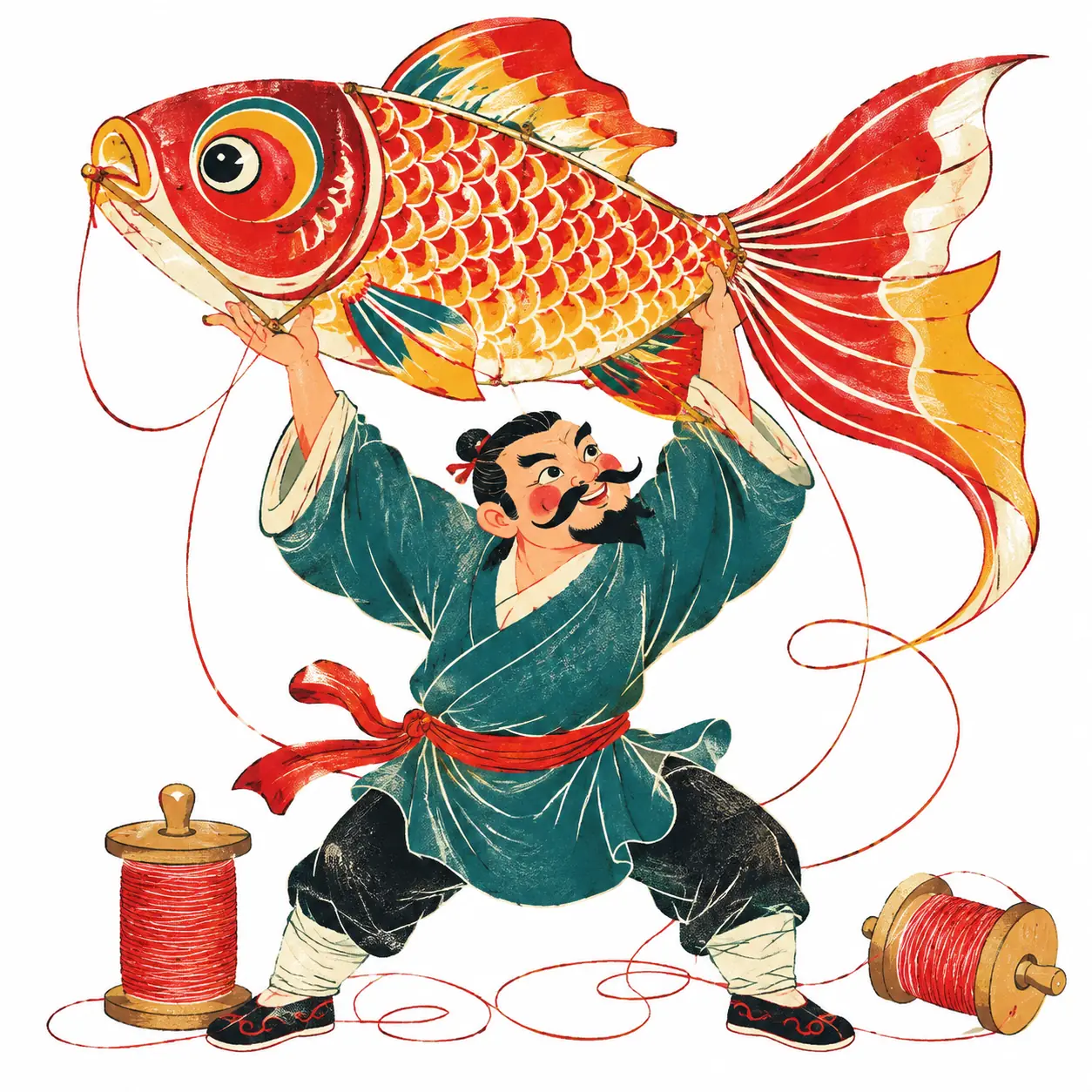 風箏匠人的紅與青：民間動畫的誇張輪廓