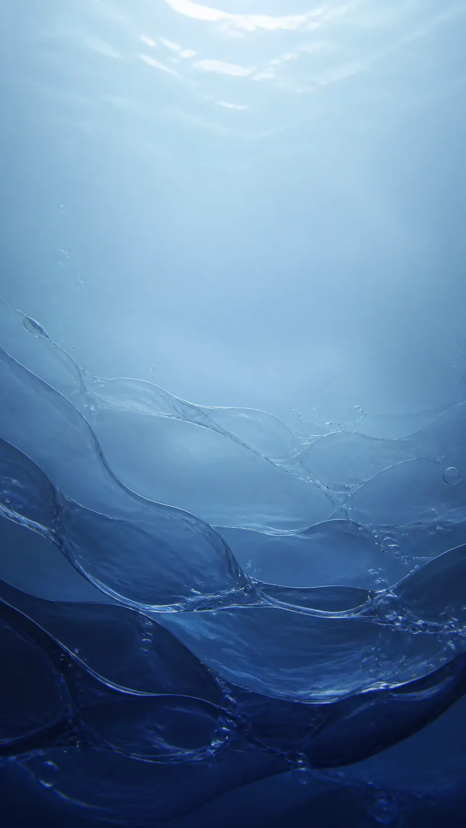 Deep-Sea Glass Ripples in Quiet Lock-Screen Blue