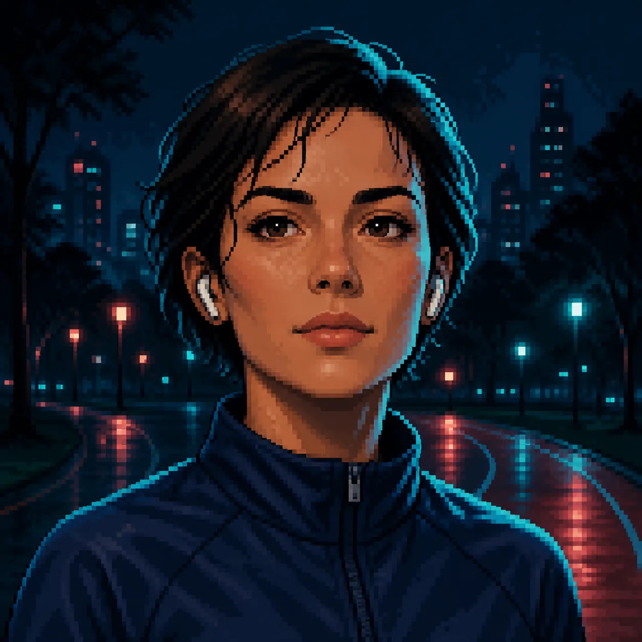 A Night Runner's Pixel Avatar Still Glowing at the Edge