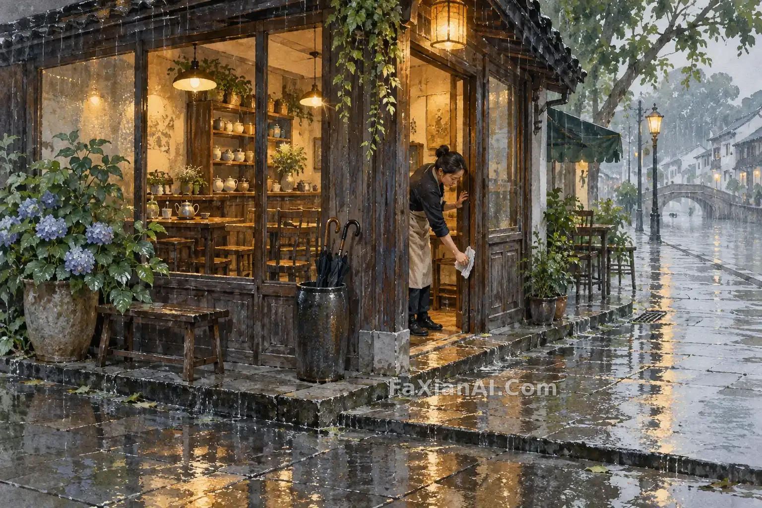 季风雨里的街角茶馆