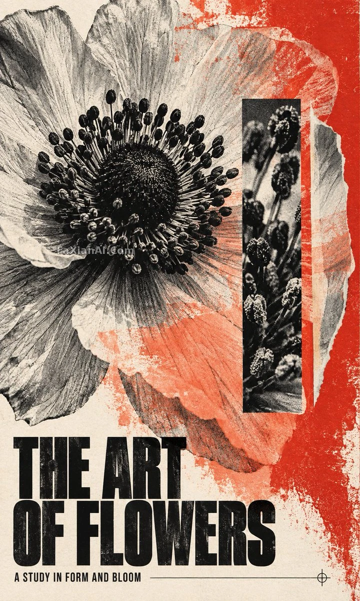 Anemone Poster Grown in a Photocopier