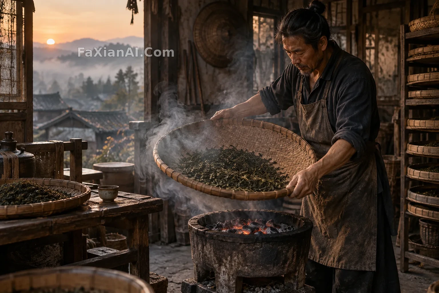 炭火焙茶的清晨工序 · GPT Image 2.5 成图