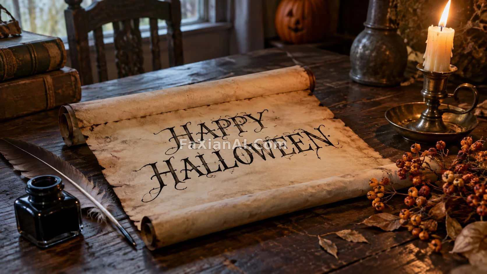 Parchment Unrolled Beside a Candle, the Ink Still Wet