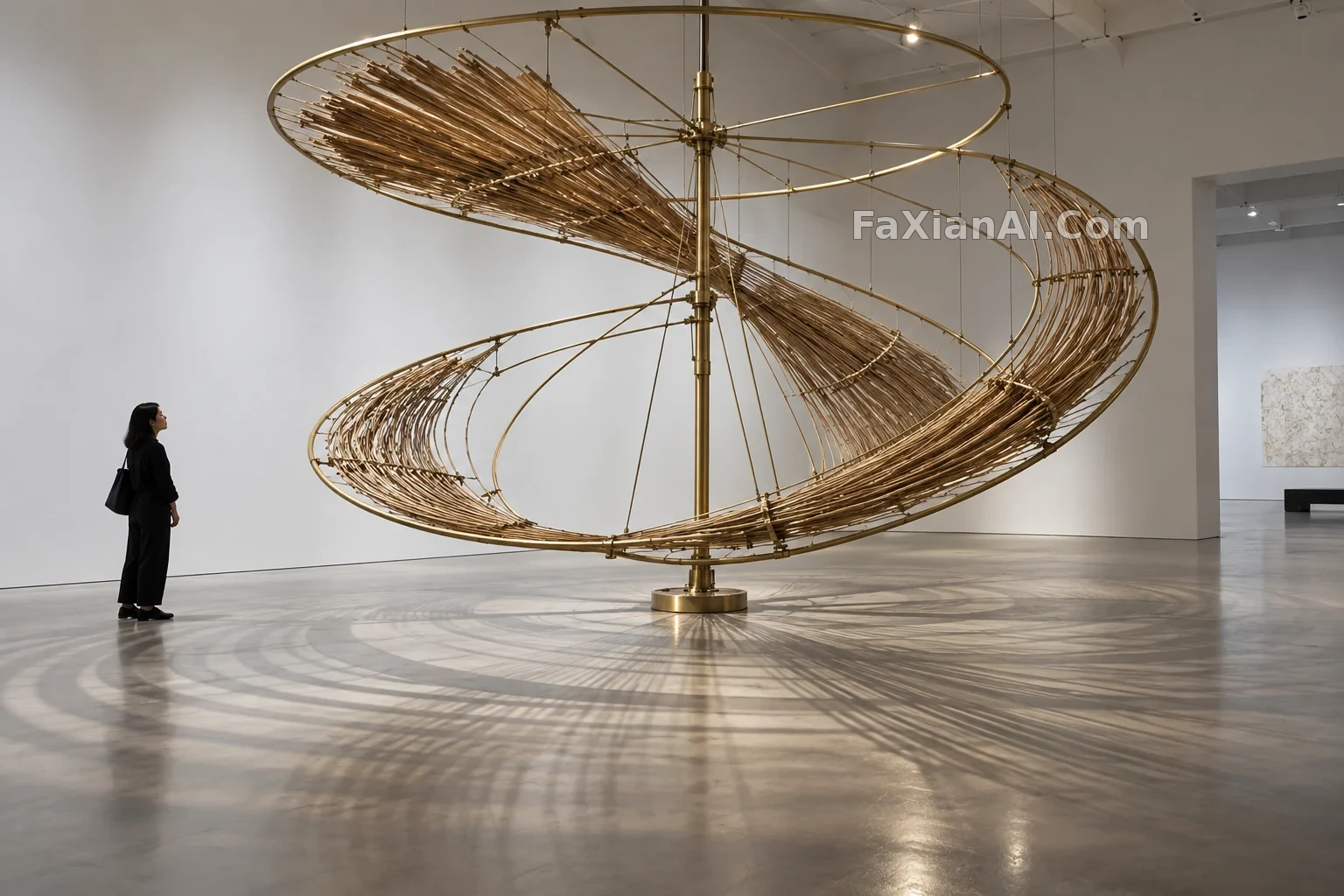 画廊里的芦苇动态雕塑 · GPT Image 2.5 成图