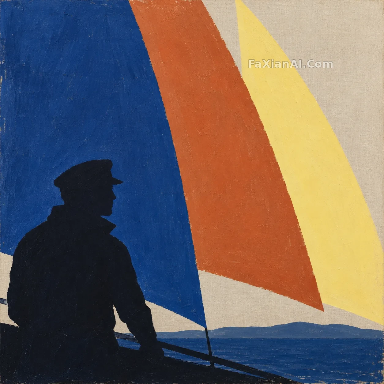 Three Broad Sails Speak for a Faceless Sailor