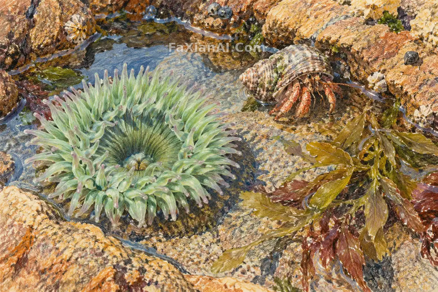 潮池生物的彩铅观察 · GPT Image 2.5 成图