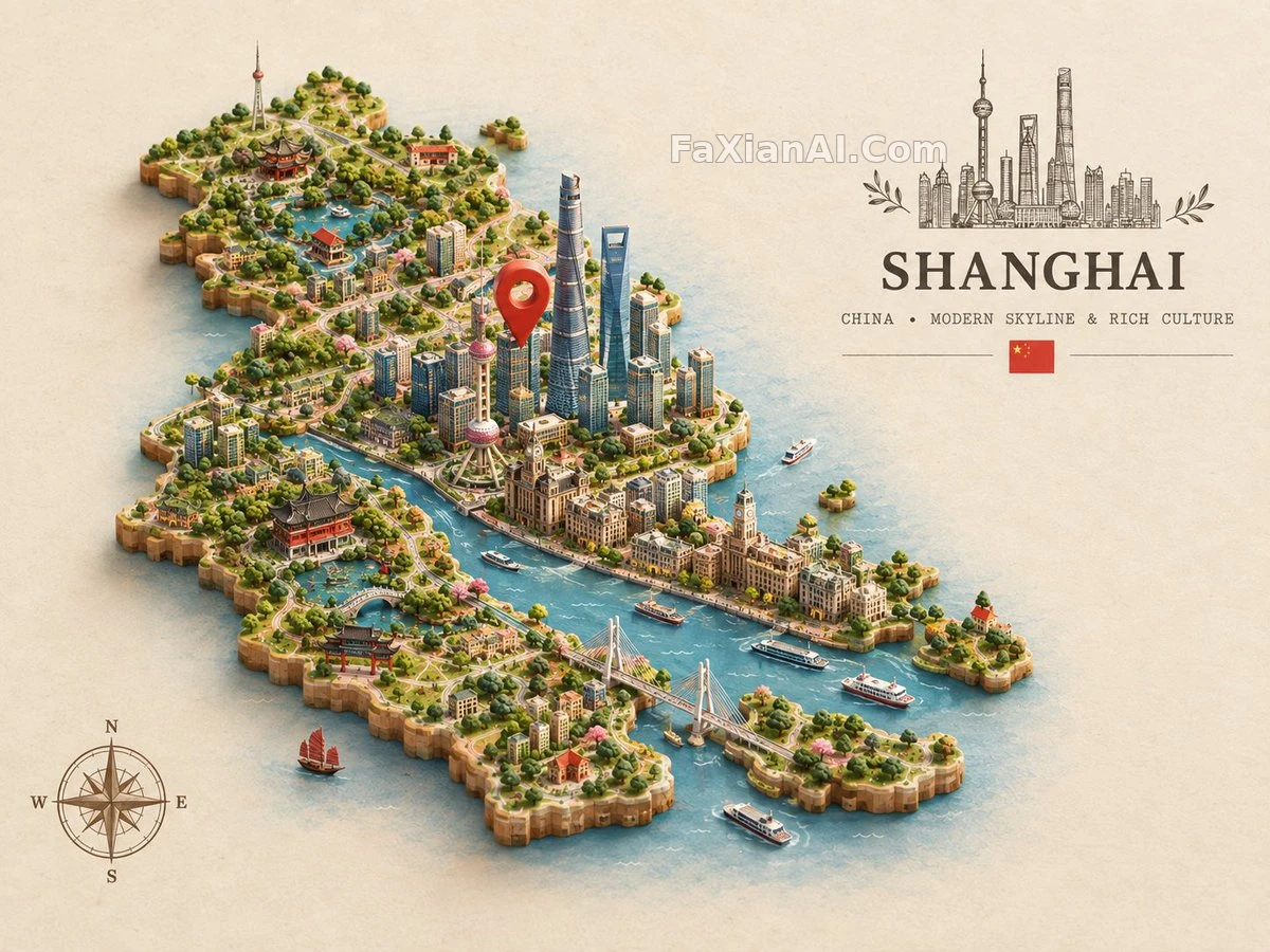 地图立体隆起，地标戳图钉上 · GPT Image 2 成图