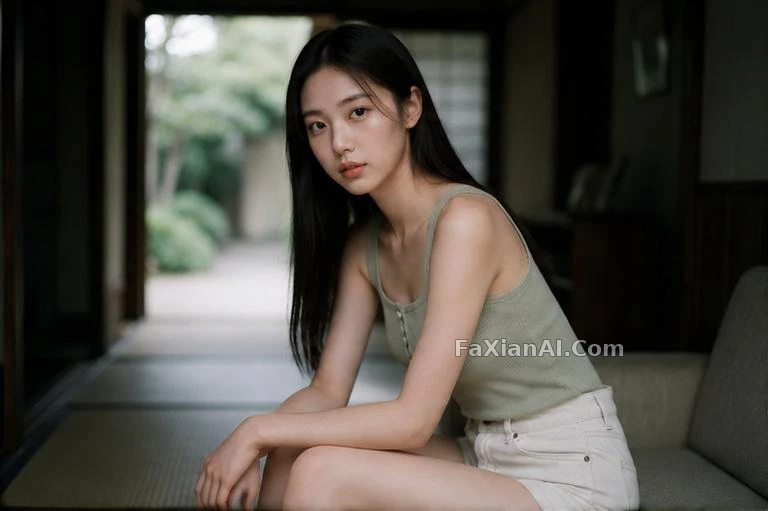 낮은 대비 속, 카메라를 똑바로 바라보다