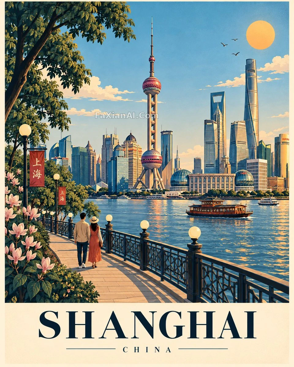 构图锁死的系列旅行海报模板 · GPT Image 2.5 成图