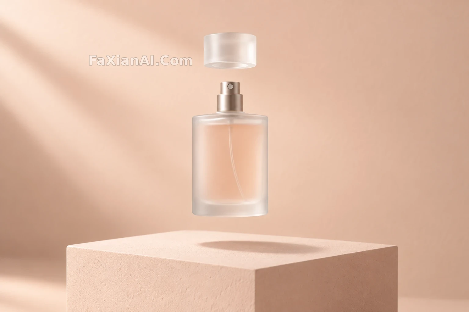 A Floating Perfume Bottle Lets Its Shadow Explain the Distance
