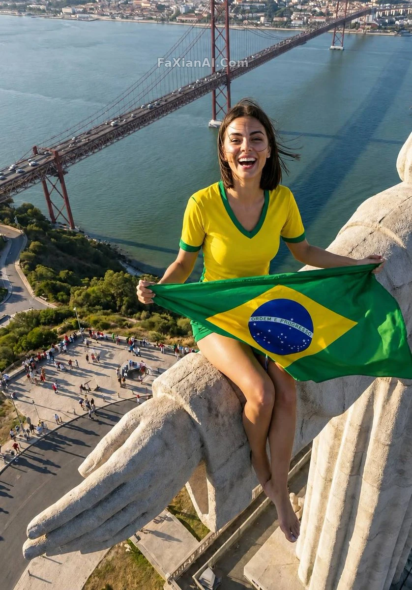 Yellow-Green Jersey Seated on the Giant's Palm, Aerial