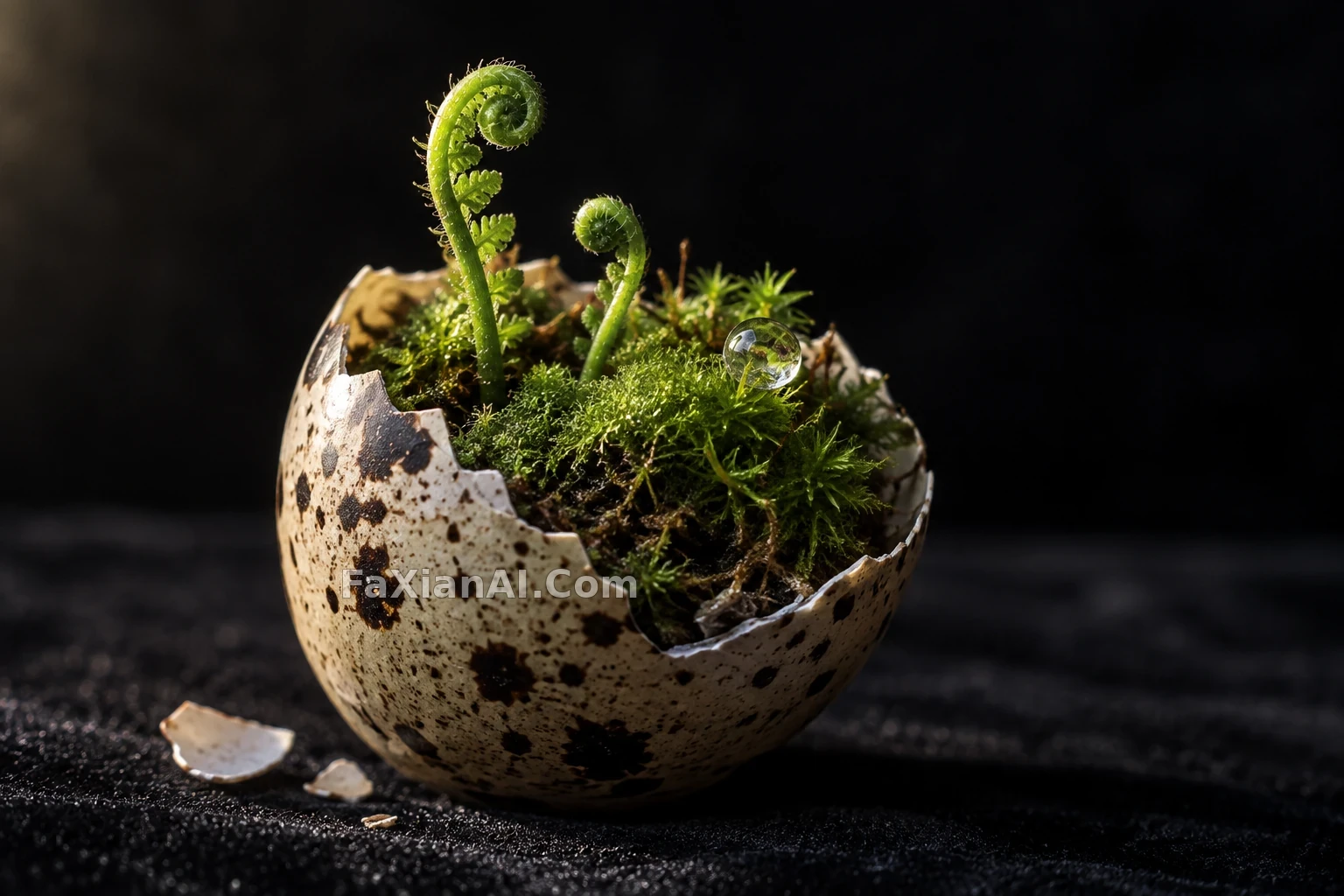 鹌鹑蛋壳里的微型苔原