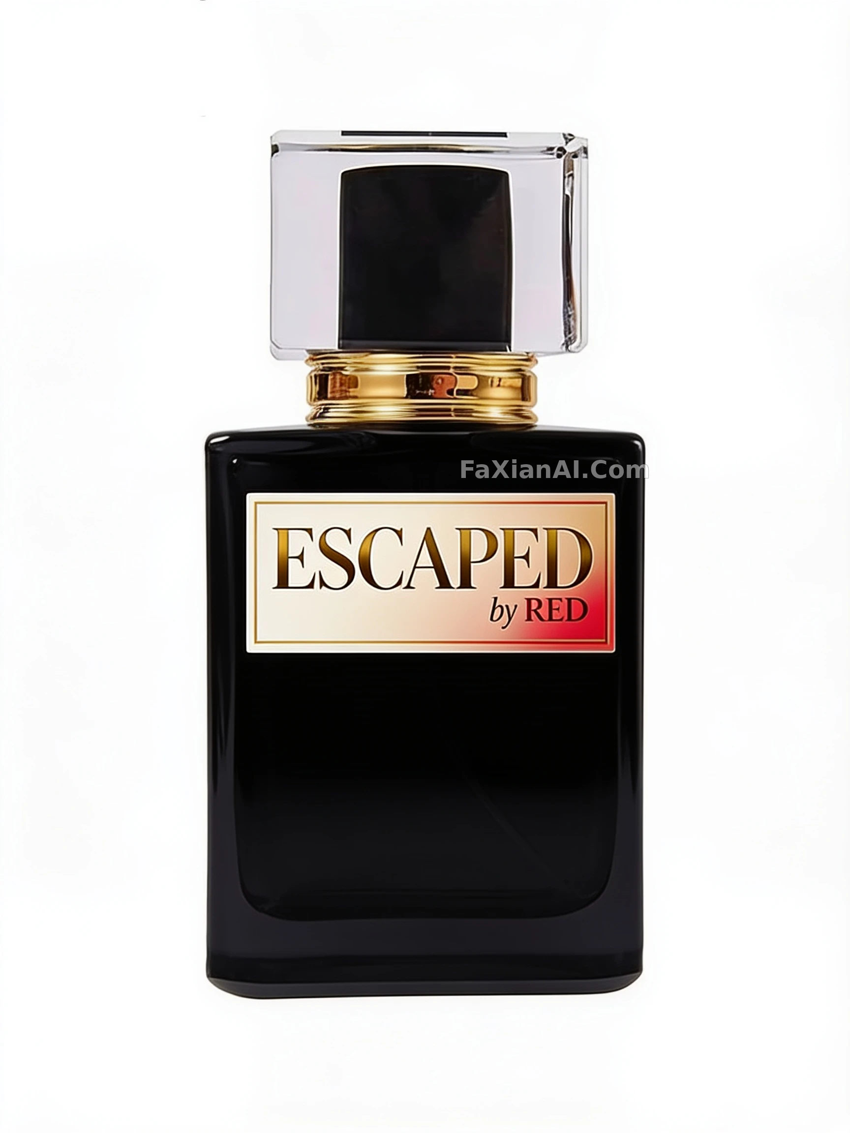 Gold Foil on Ivory for a Black Perfume Bottle Label
