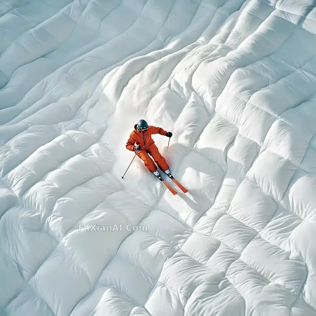 被子当雪山,这构图挑不出毛病