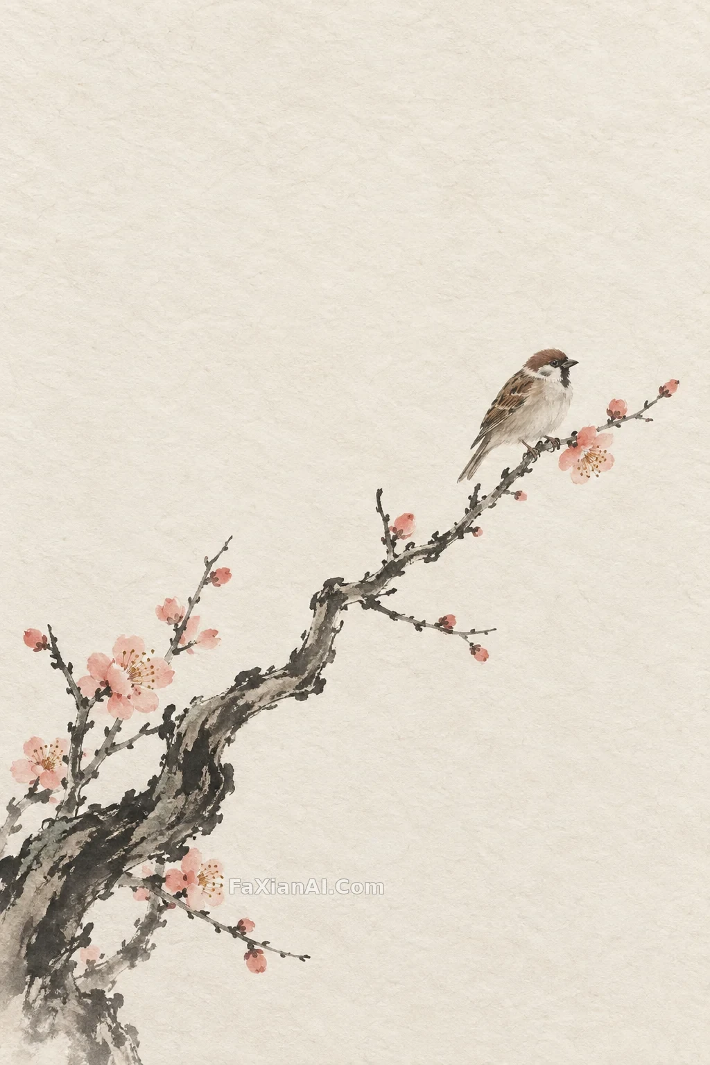 一枝疏梅，让空白比花开得更远