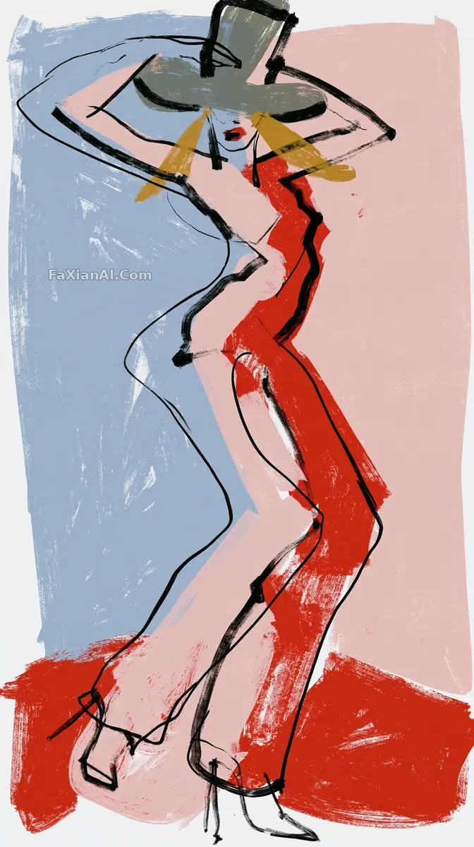 Outlines and Color Blocks, Each Dancing Alone