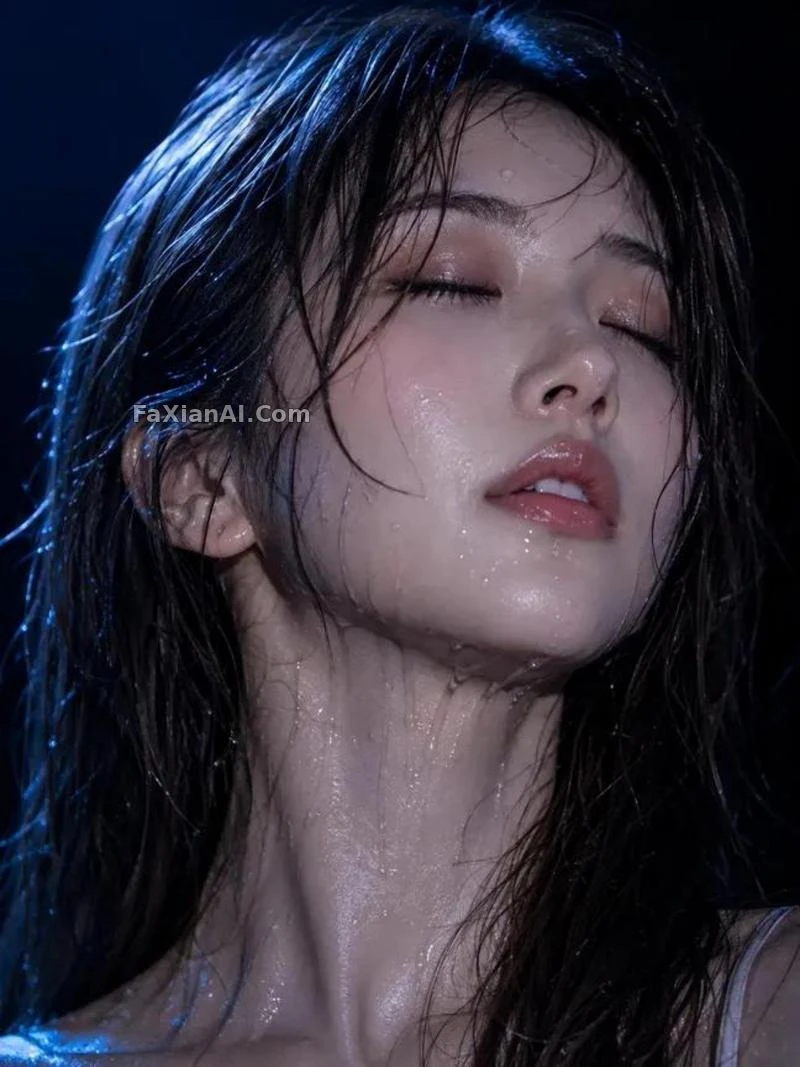 눈을 감은 그 순간, 파란빛이 그녀 대신 말한다