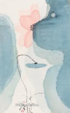 쌀 화선지 위 그 외로운 꽃 한 송이