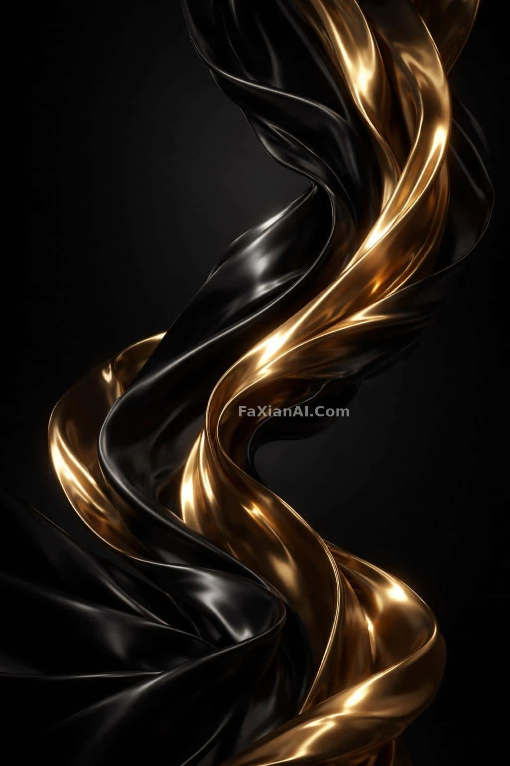 Black Satin and Gold Leaf Surging Up Through the Dark