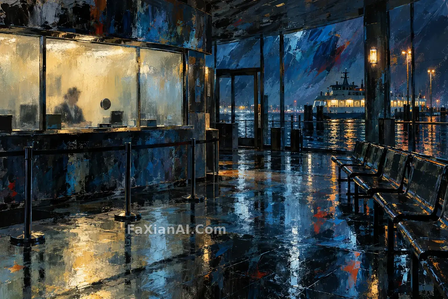 夜渡码头售票厅 · GPT Image 2.5 成图