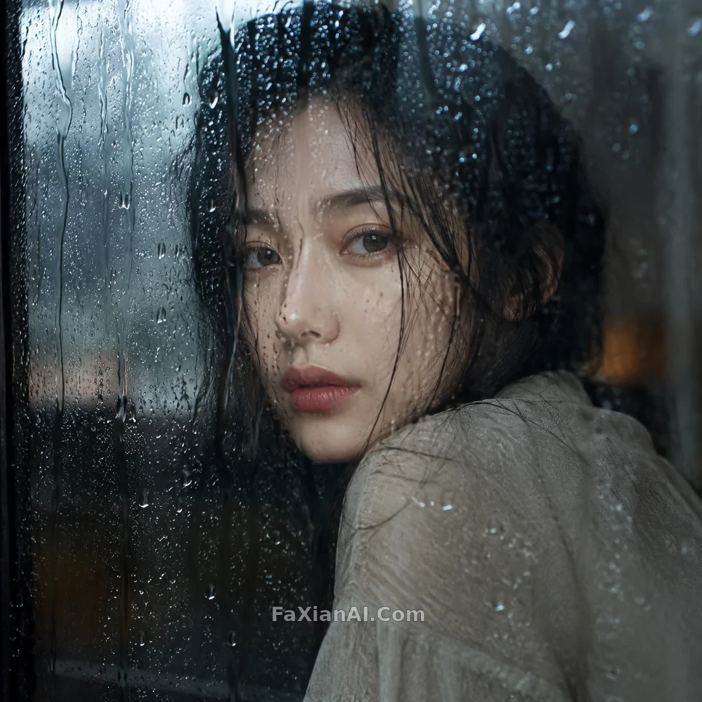 빗물 창가 인물사진에서 선명해야 할 건 눈빛이지, 유리창 전체가 아니다