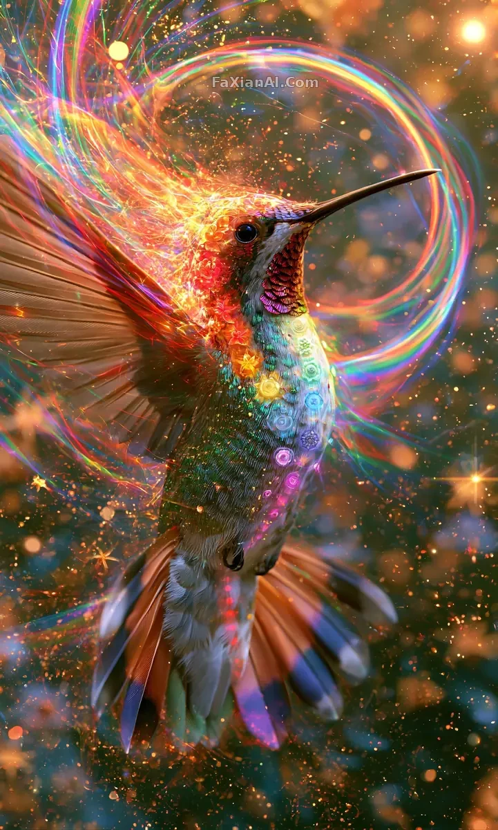 脉轮蜂鸟在全息星空里振翅