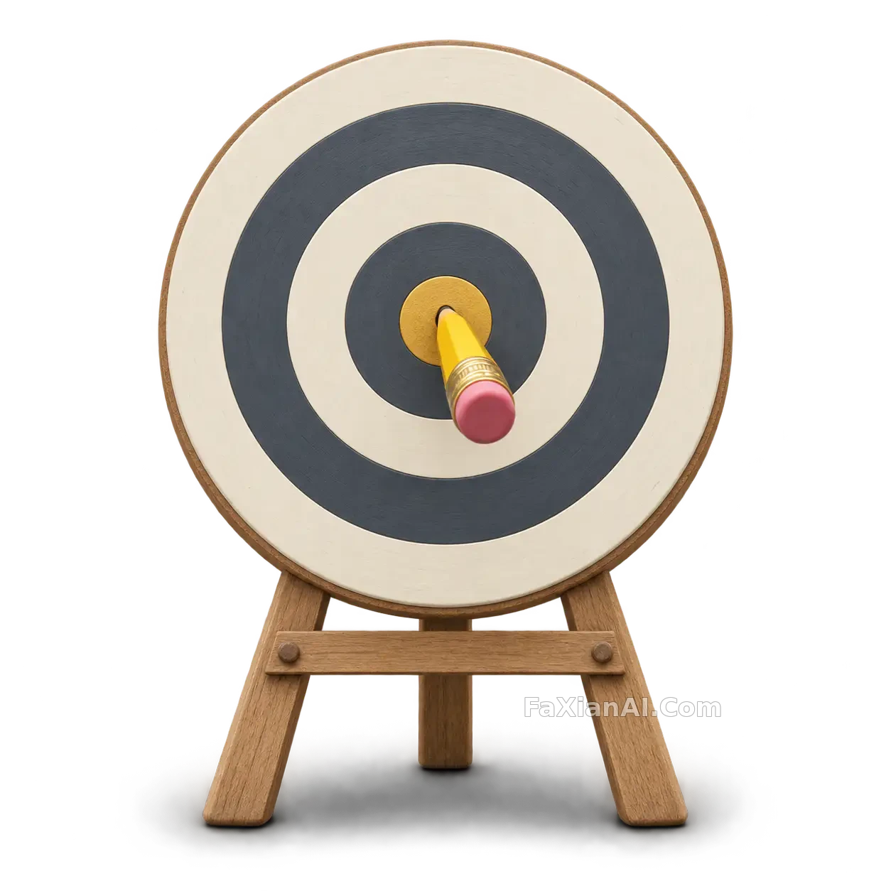 A Pencil Dead Centre, Gold Rim Equal on Every Side