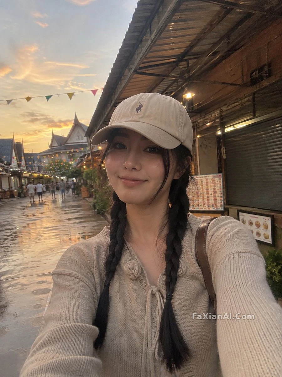 举着手机走进了黄昏集市