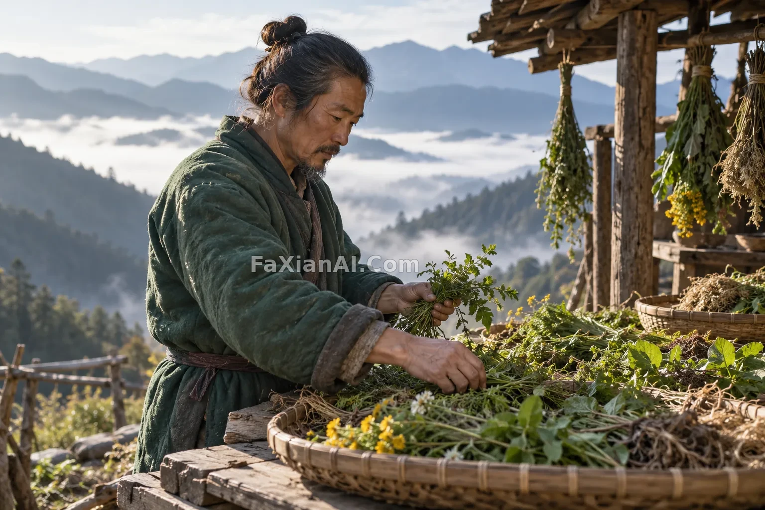 山雾草药师的清晨肖像 · GPT Image 2.5 成图