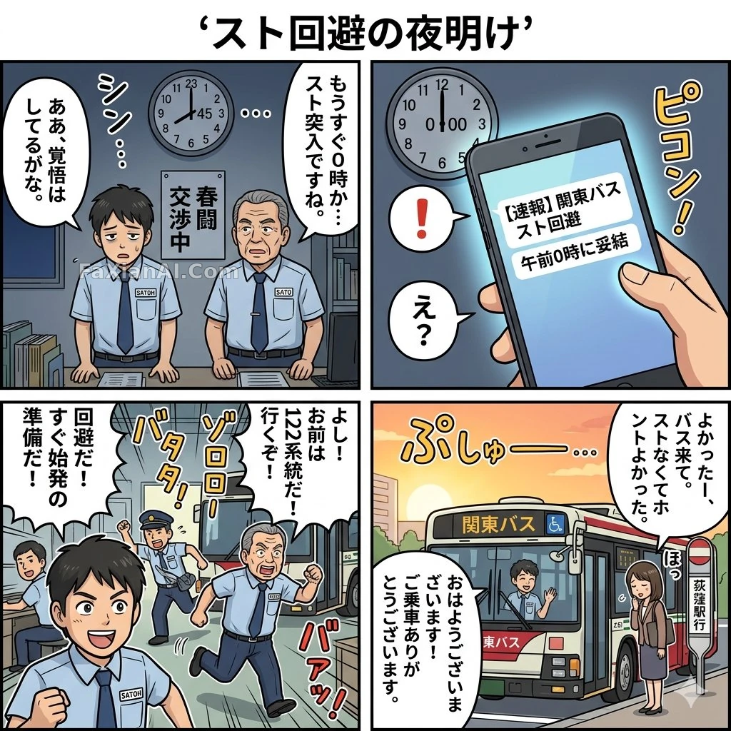 파업 취소, 네 컷 반전 스토리